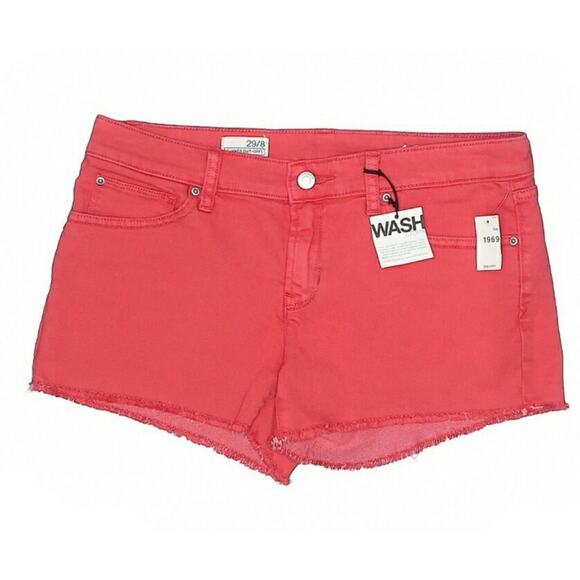 Gap 1969 Summer Cut Off Shorts Denim Frayed Pink 29/8 New - Picture 1 of 7